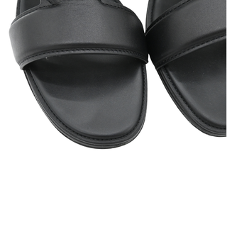 BOTTEGA VENETA | Black Leather H Band Flat Sandals