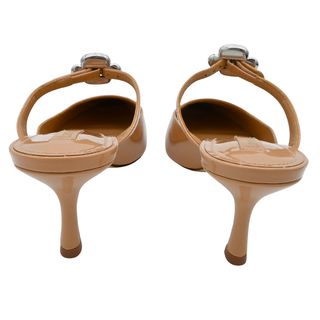 Ines Tan Patent Leather Mule Pumps