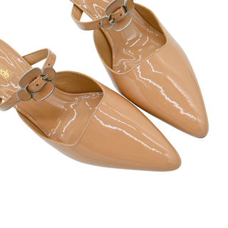 Ines Tan Patent Leather Mule Pumps