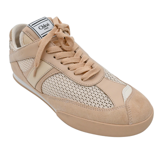 Kick Light Pink Mesh & Leather Low Top Sneakers