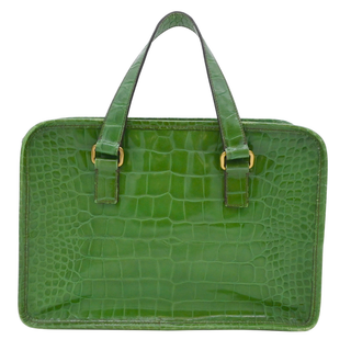 PRADA | Green St. Cocco Lucido Bauletto Top Handle Bag