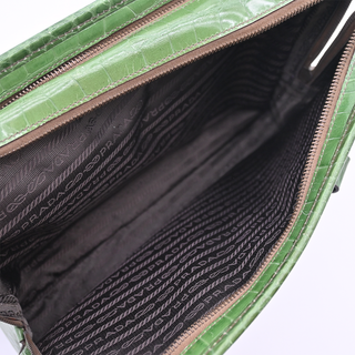 PRADA | Green St. Cocco Lucido Bauletto Top Handle Bag