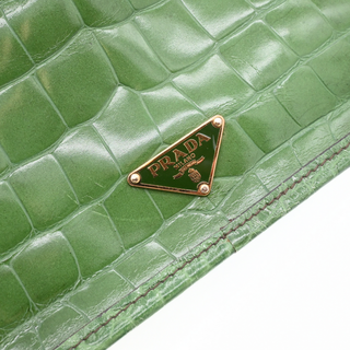 PRADA | Green St. Cocco Lucido Bauletto Top Handle Bag