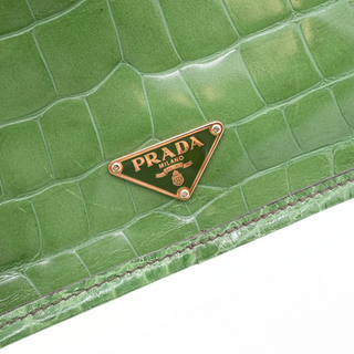 PRADA | Green St. Cocco Lucido Bauletto Top Handle Bag
