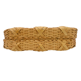 OSCAR DE LA RENTA | Woven Wicker Wooden Top Handle Bag