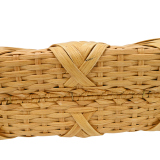 OSCAR DE LA RENTA | Woven Wicker Wooden Top Handle Bag