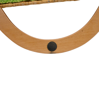 OSCAR DE LA RENTA | Woven Wicker Wooden Top Handle Bag
