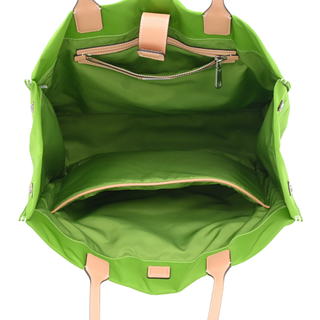 Ella Lime Green Nylon Tote Bag