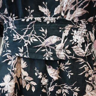 Mockingbird Belted Floral Linen Midi Dress