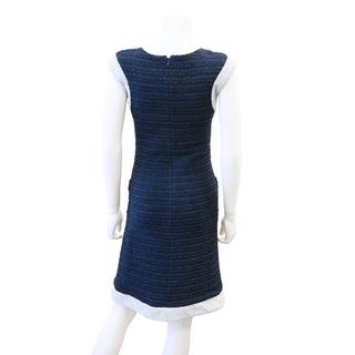 CHANEL | Navy White Fantasy Tweed Shift Dress