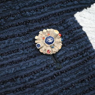 CHANEL | Navy White Fantasy Tweed Shift Dress
