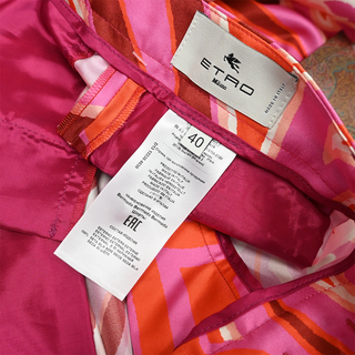 Pink Multi-Print Silk Bermuda Shorts