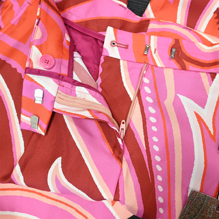 Pink Multi-Print Silk Bermuda Shorts