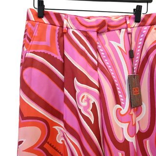 Pink Multi-Print Silk Bermuda Shorts