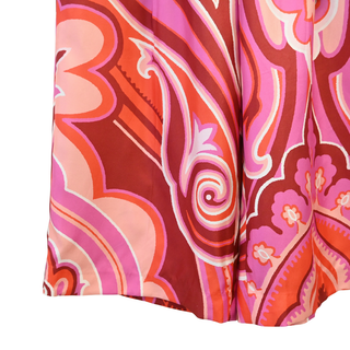 Pink Multi-Print Silk Bermuda Shorts