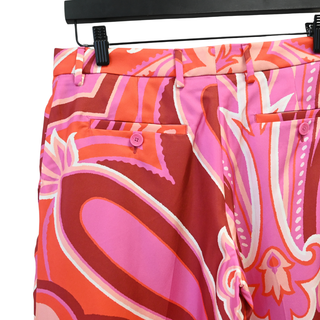 Pink Multi-Print Silk Bermuda Shorts