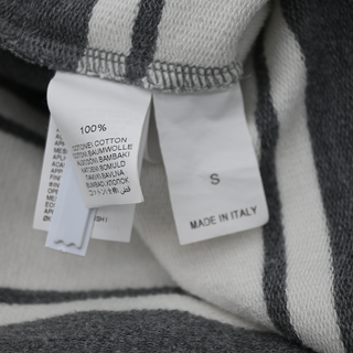 BRUNELLO CUCINELLI | Gray & White Striped Full Zip Hooded Jacket