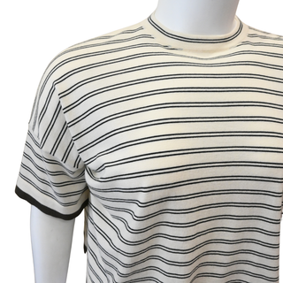 BRUNELLO CUCINELLI | Cashmere Striped Short Sleeve Sweater Top