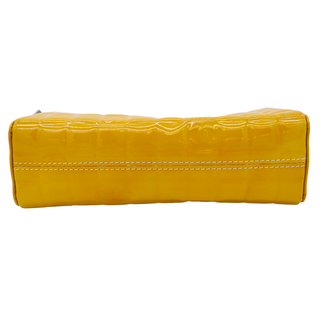 Muted Yellow Chocolate Bar Patent Pochette Bag