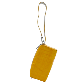 Muted Yellow Chocolate Bar Patent Pochette Bag