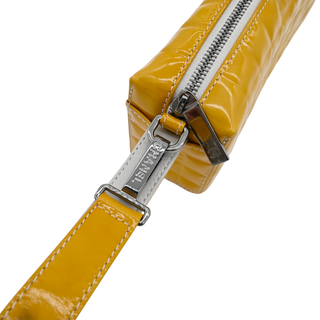 Muted Yellow Chocolate Bar Patent Pochette Bag