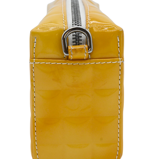 Muted Yellow Chocolate Bar Patent Pochette Bag