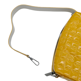 Muted Yellow Chocolate Bar Patent Pochette Bag