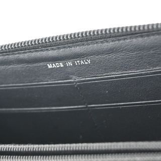 Black Quilted Lambskin Long Zip Around Wallet