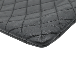 Black Caviar Quilted O-Case Zip Pouch Large