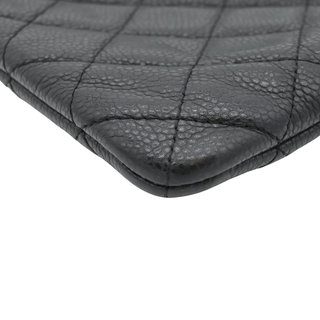Black Caviar Quilted O-Case Zip Pouch Large