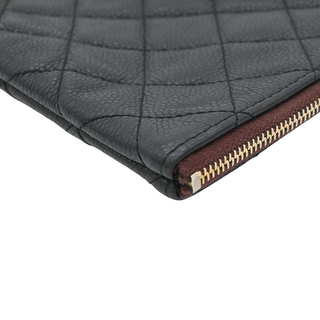 Black Caviar Quilted O-Case Zip Pouch Large