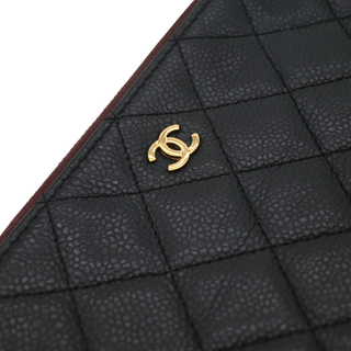 Black Caviar Quilted O-Case Zip Pouch Large