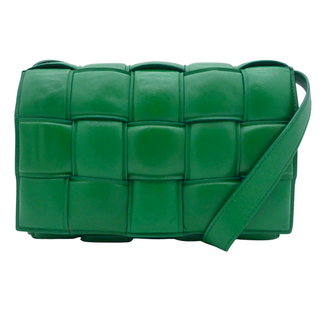 Green Padded Cassette Leather Crossbody Bag