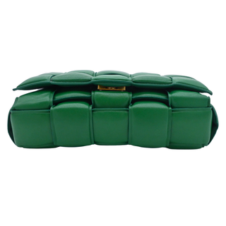 Green Padded Cassette Leather Crossbody Bag