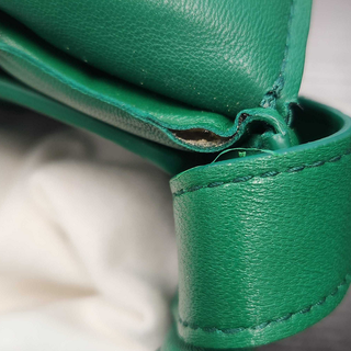 Green Padded Cassette Leather Crossbody Bag
