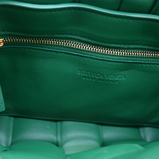 Green Padded Cassette Leather Crossbody Bag