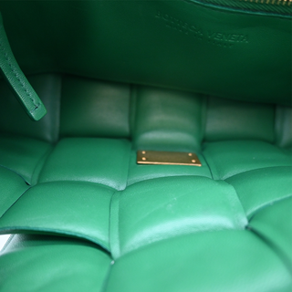 Green Padded Cassette Leather Crossbody Bag