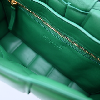 Green Padded Cassette Leather Crossbody Bag