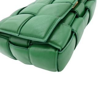 Green Padded Cassette Leather Crossbody Bag