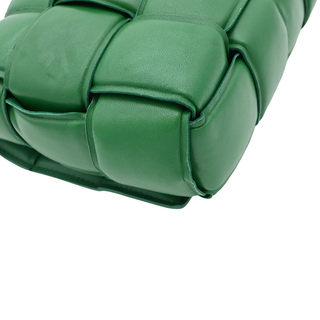 Green Padded Cassette Leather Crossbody Bag