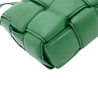 Green Padded Cassette Leather Crossbody Bag