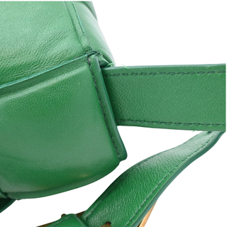 Green Padded Cassette Leather Crossbody Bag