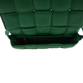 Green Padded Cassette Leather Crossbody Bag