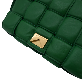 Green Padded Cassette Leather Crossbody Bag