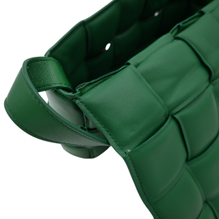 Green Padded Cassette Leather Crossbody Bag