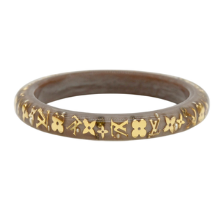 Taupe Resin Monogram Inclusion Bangle