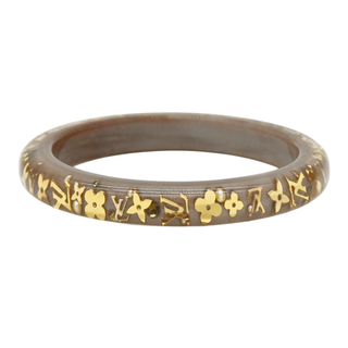 Taupe Resin Monogram Inclusion Bangle