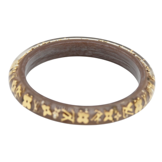 Taupe Resin Monogram Inclusion Bangle