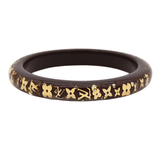 Brown Resin Monogram Inclusion Bangle