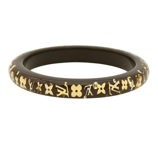 Brown Resin Monogram Inclusion Bangle